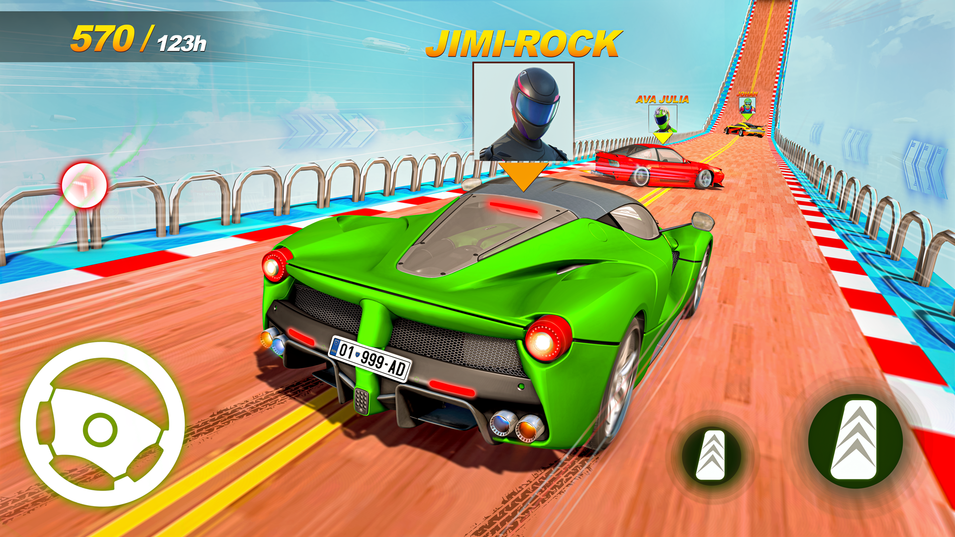 Captura de Tela do Jogo GT Car Stunt - Car Games 3D