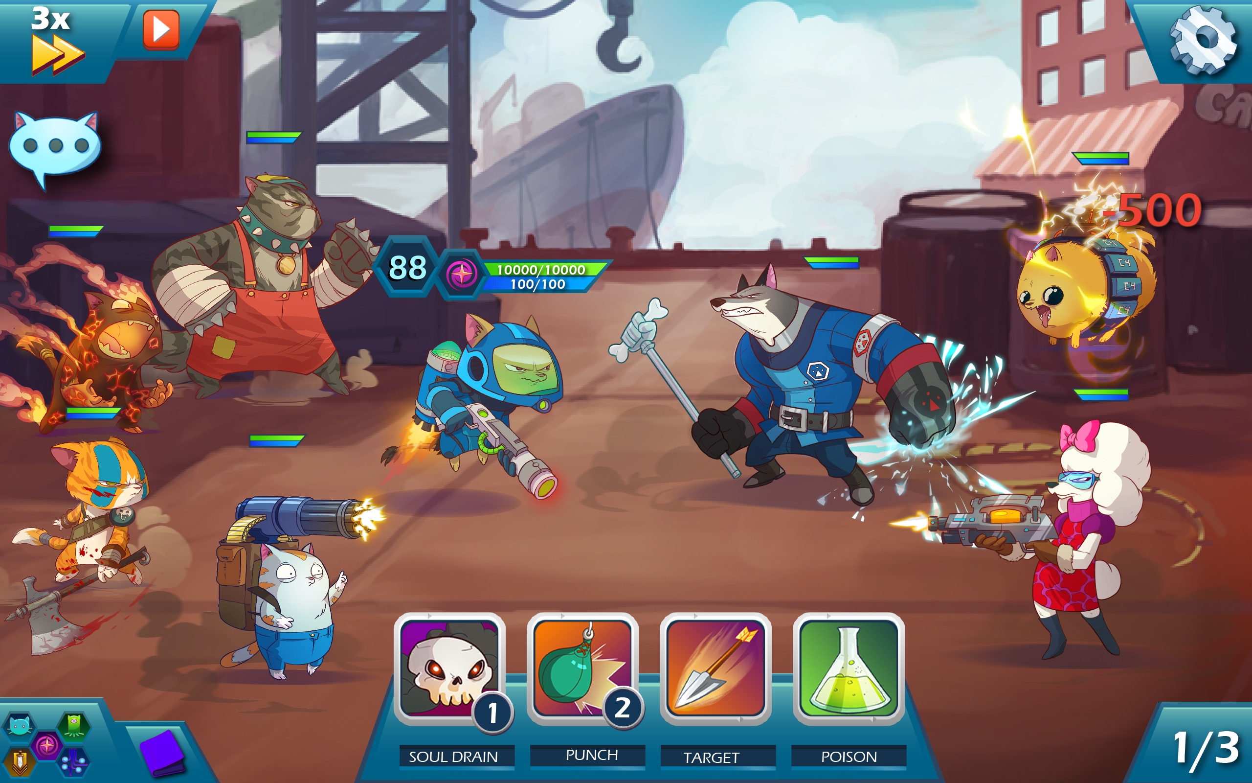 Cuplikan Layar Game 9 Lives: A Tap Cats RPG