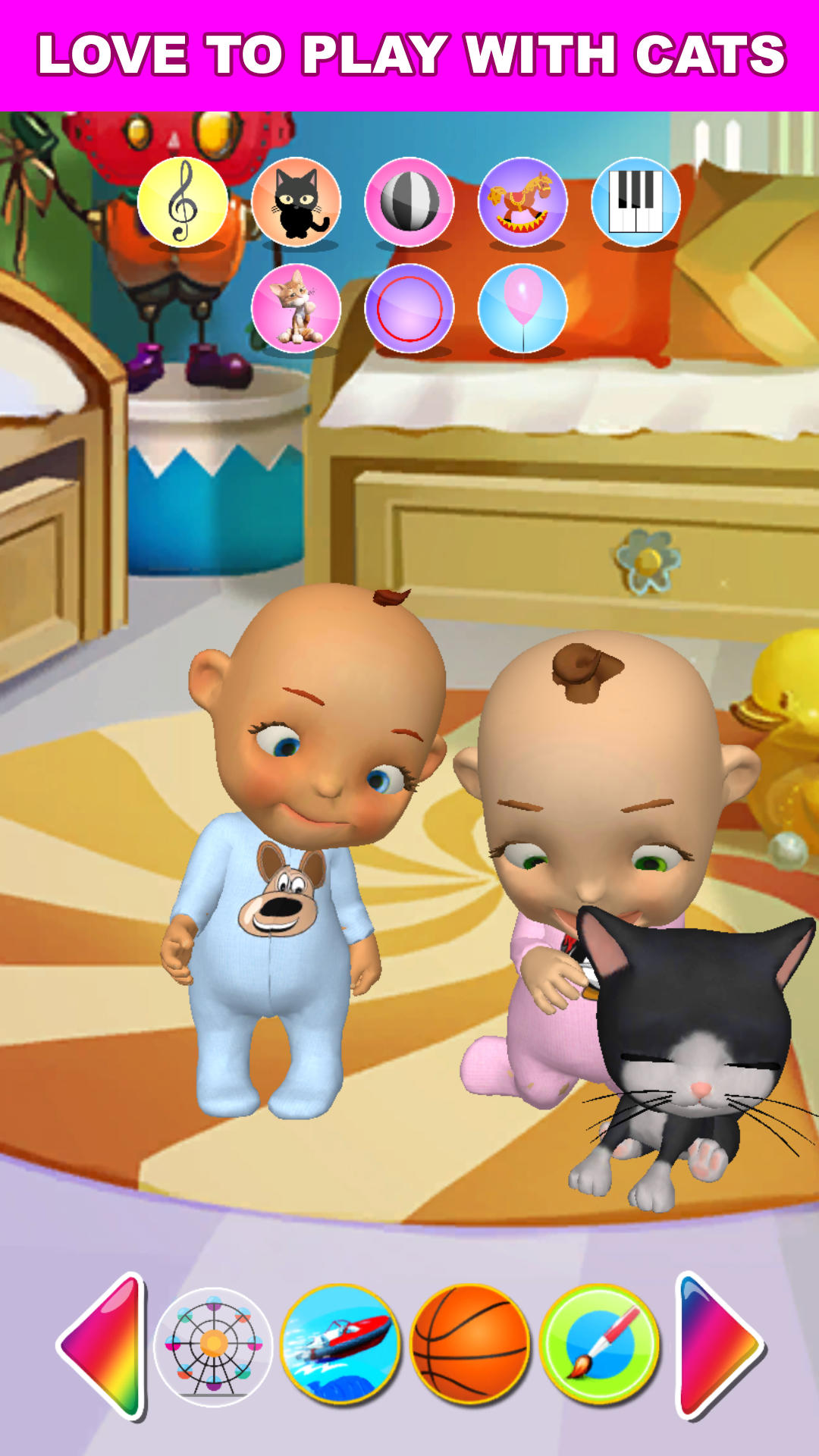 아기 쌍둥이 신생아의 재미를 이야기 게임 스크린 샷