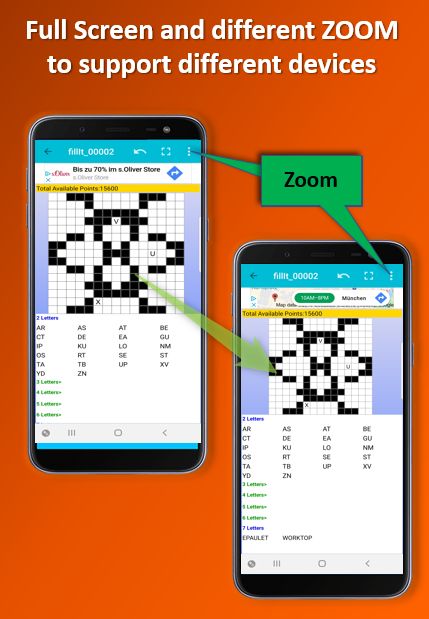 Screenshot of Fill ins puzzles word puzzles