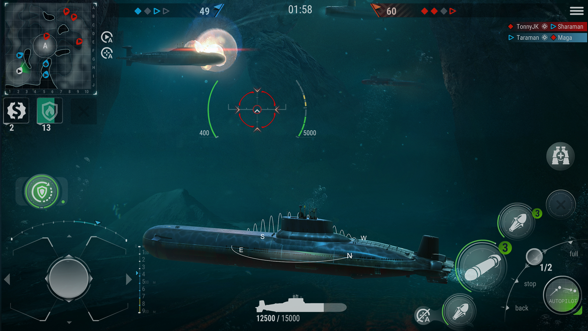 Screenshot 1 of ရေငုပ်သင်္ဘောများ၏ကမ္ဘာ- ရေတပ် PvP 2.1