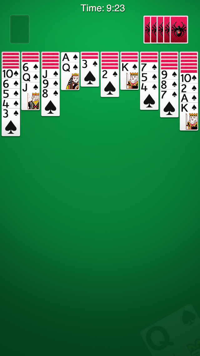 Spider Solitaire Game Screenshot