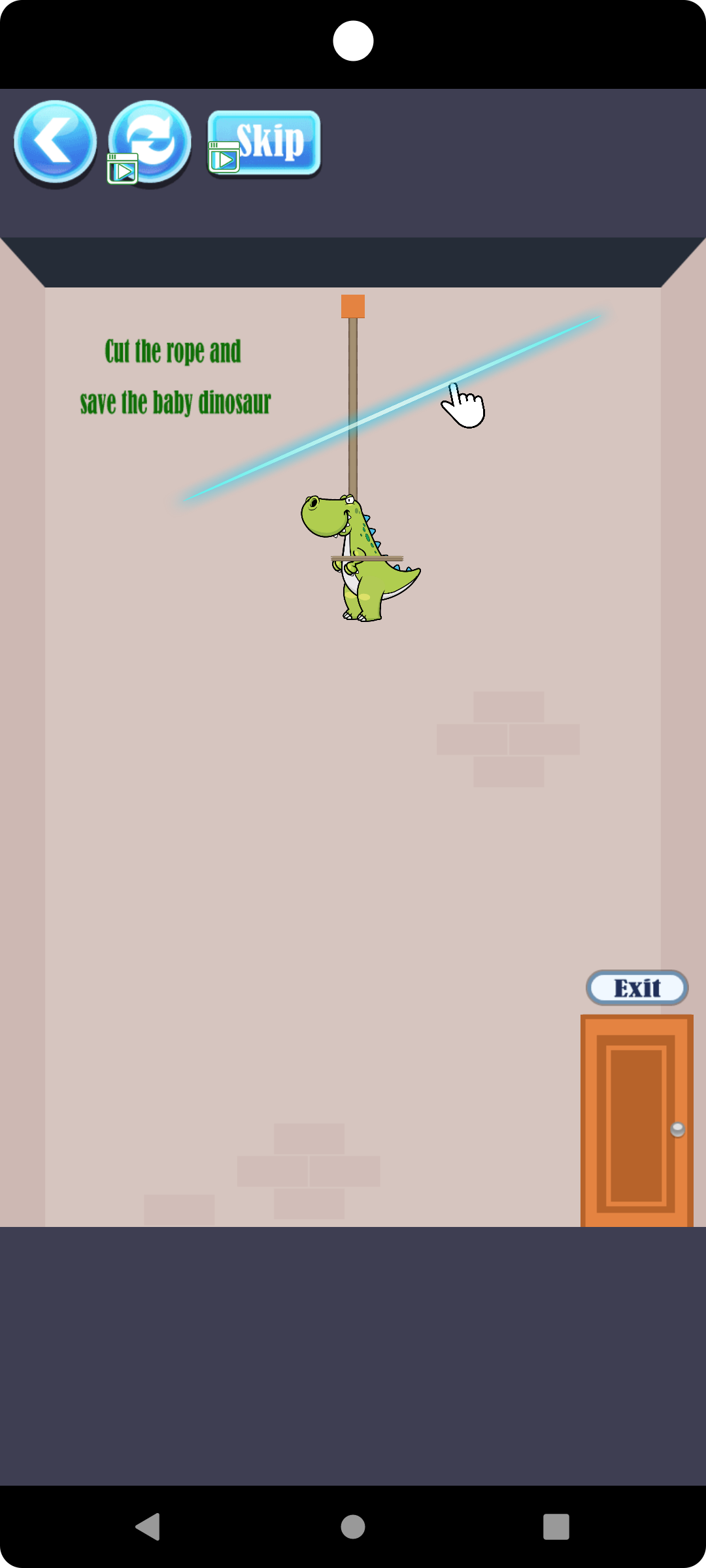Rescue Dinosaur Cut Rope Game Screenshot