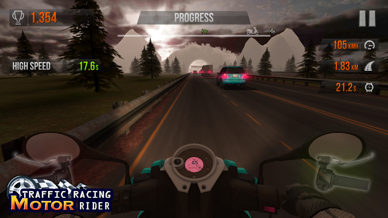Screenshot 1 of การแข่งรถจราจร: Motor Rider 