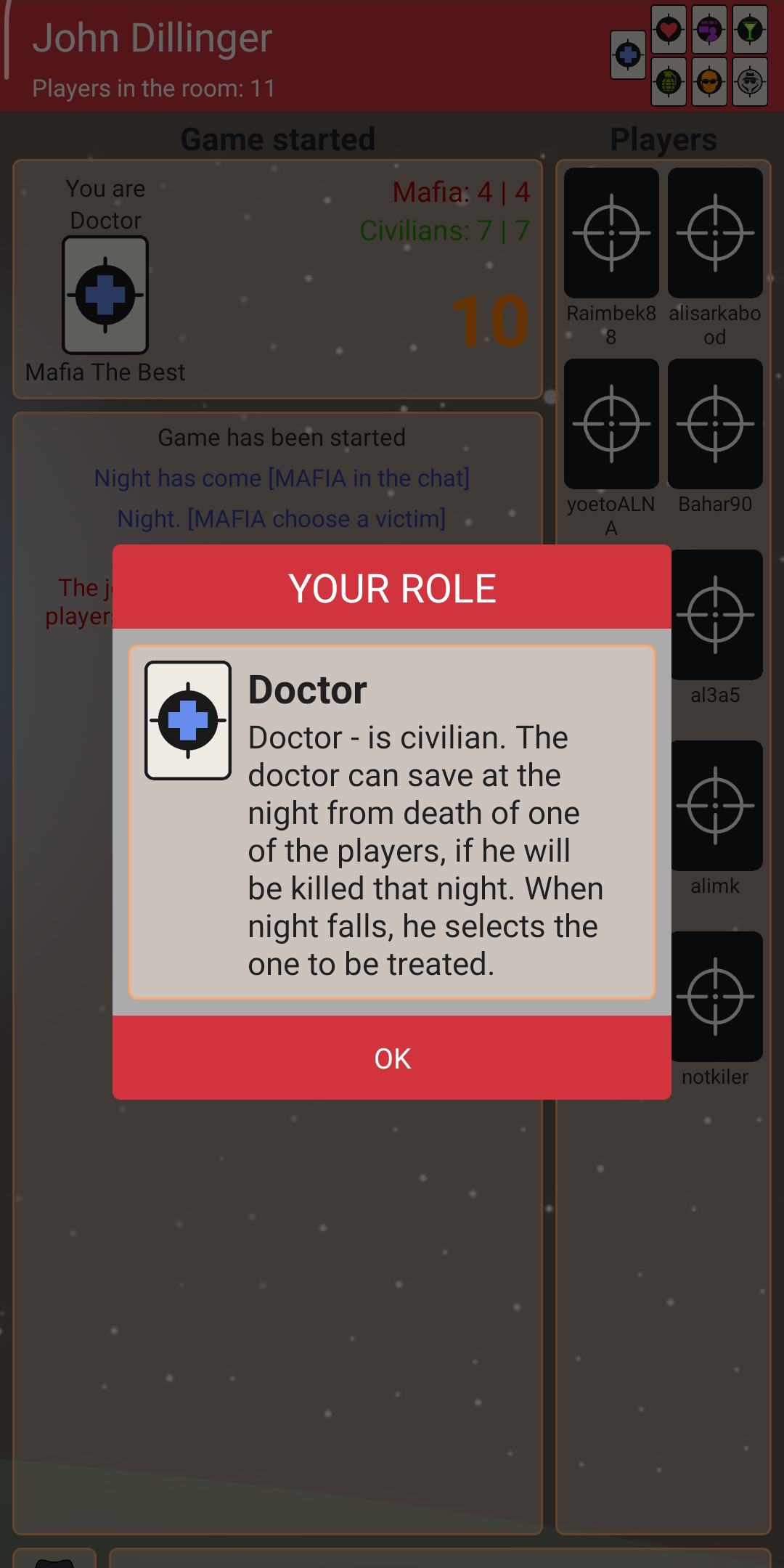 Mafia online Game Screenshot