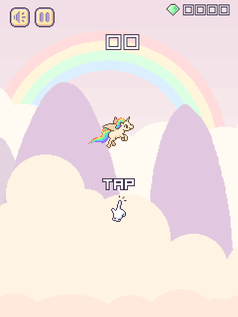 Flappy Unicorn Game Screenshot