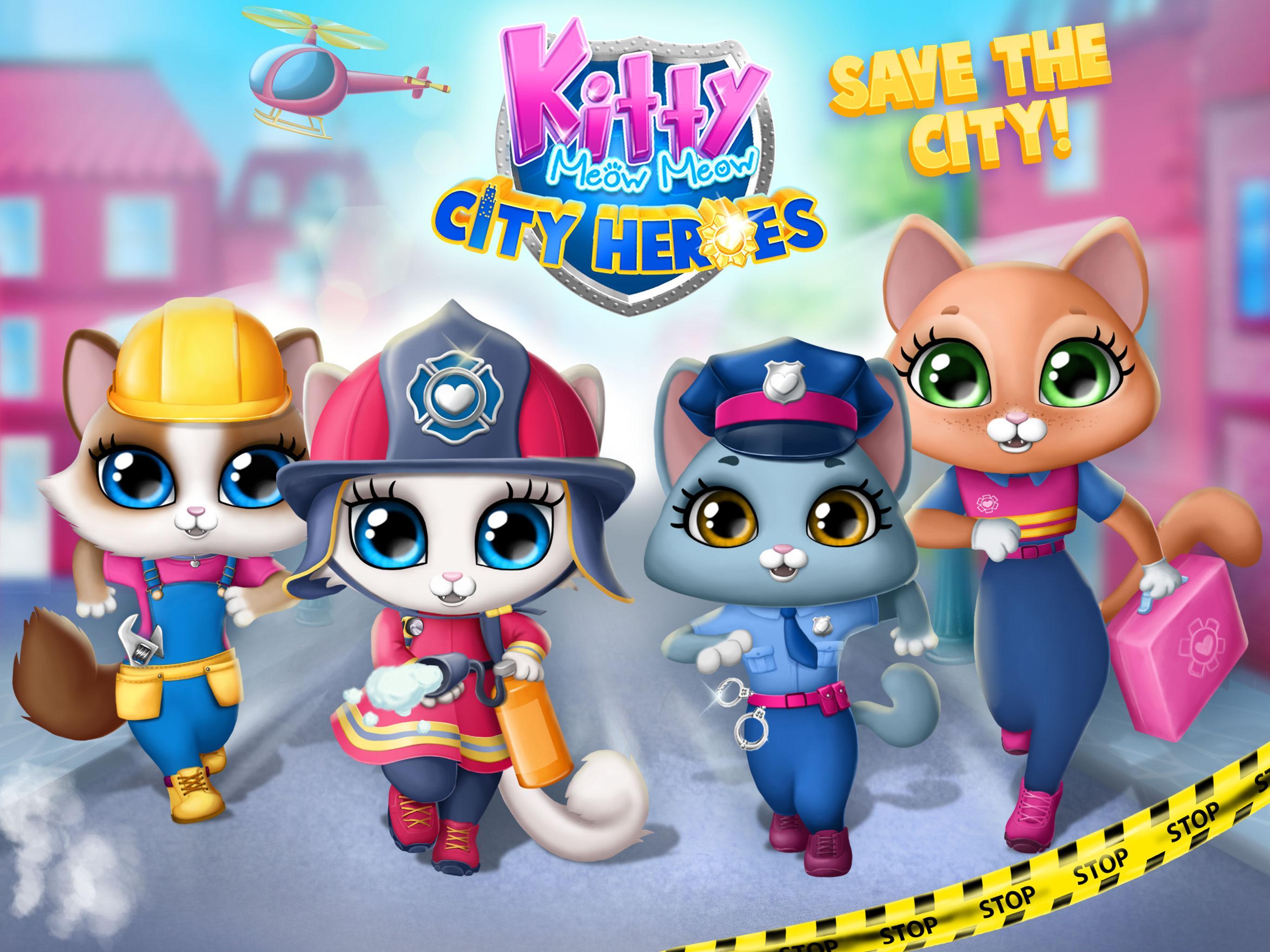 Kitty Meow Meow City Heroes ゲームのスクリーンショット