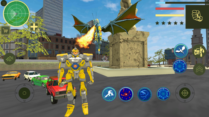 Screenshot 1 of Biến hình xe tải quái vật Robot rồng: Trò chơi chiến tranh 1.0