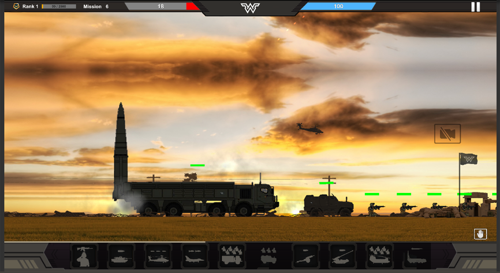 Warzone Commander 게임 스크린 샷