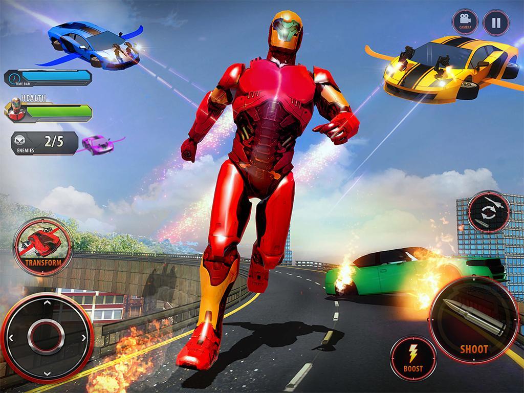 Flying Robot Car - Robot Transformation Game Game Screenshot
