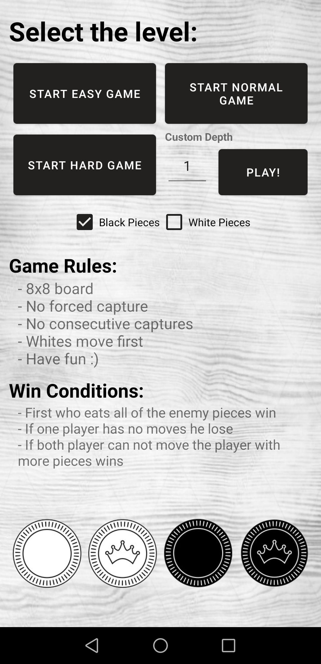 Simple Checkers Game Screenshot