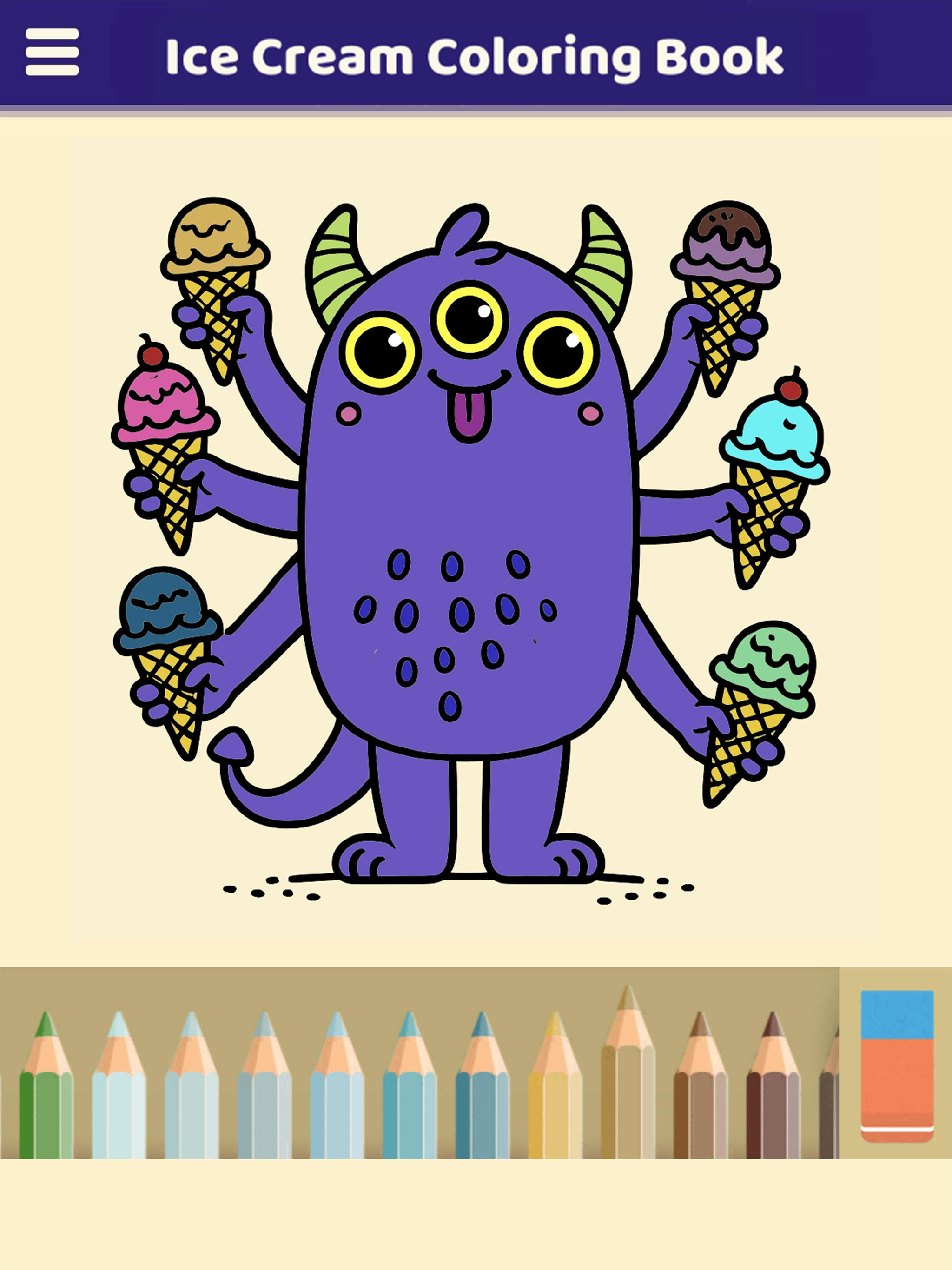 My Ice Cream Coloring Book Game Screenshot