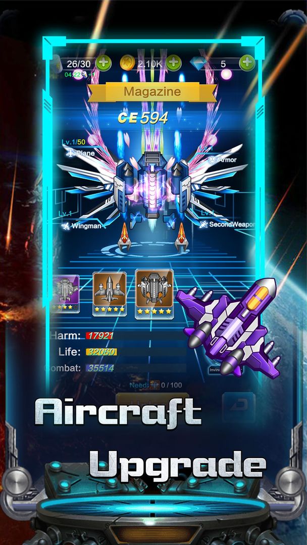 Galaxy War: Plane Attack Games ภาพหน้าจอเกม