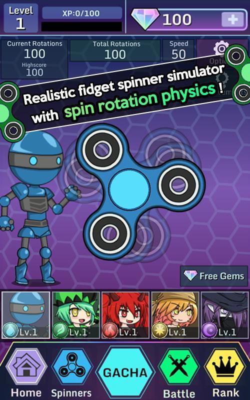 Anime Fidget Spinner Battle screenshot game