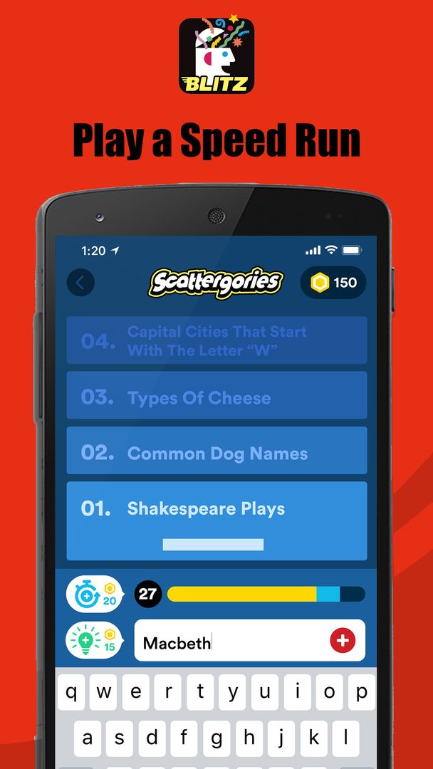 Scattergories Blitz screenshot game