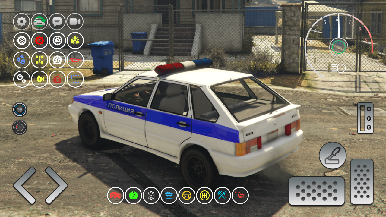 VAZ 2114 Police Car Simulator Game Screenshot