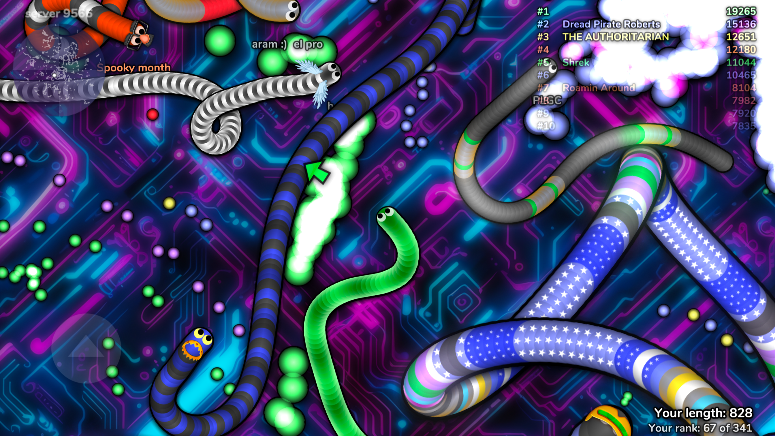 slither.io ゲームのスクリーンショット