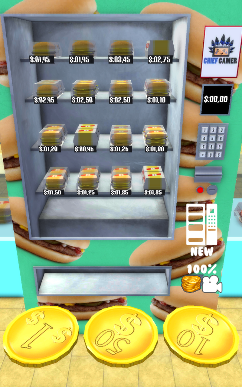 Kids Burger Vending Machine Game Screenshot