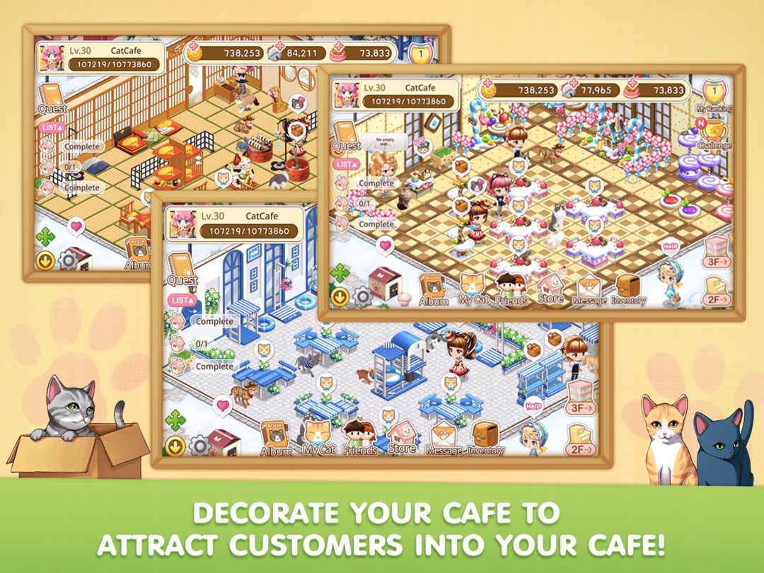 Screenshot of LINE Cat Café