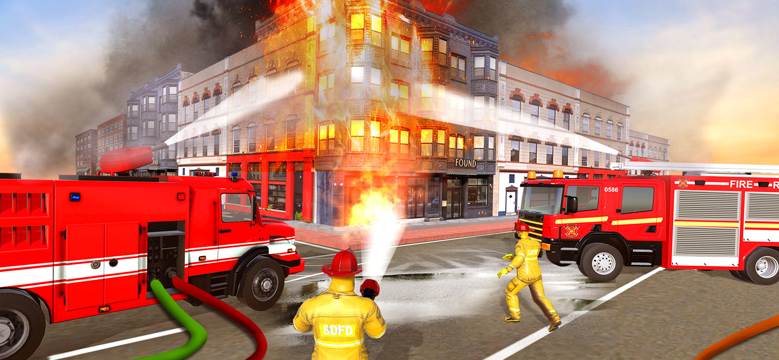 911 Fire Truck Games Simulator Game Screenshot