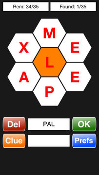 Polygon2 - word wheel train you brain to find as many words as possible from the seven letters Game Screenshot