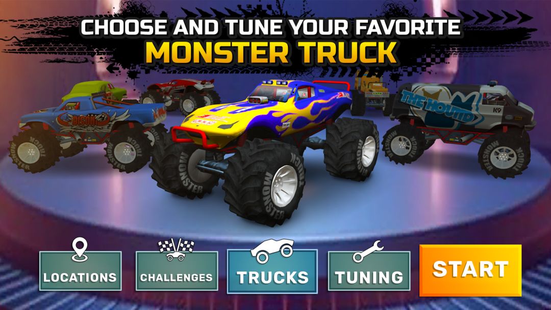 몬스터 트럭: 익스트림 레이싱 게임 스크린 샷