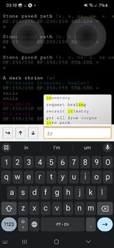 Fado MUD client Game Screenshot