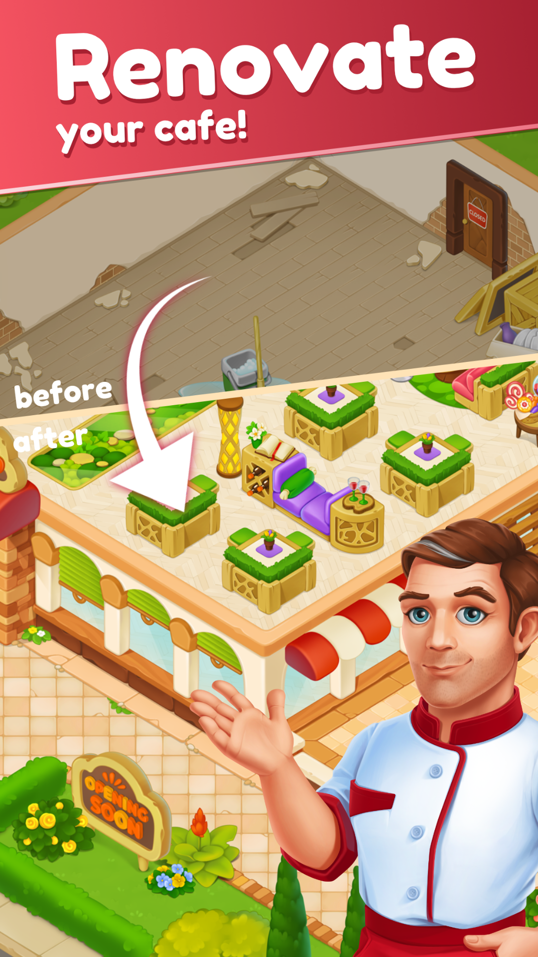 Joy Cafe: Tasty Merge Games Game Screenshot