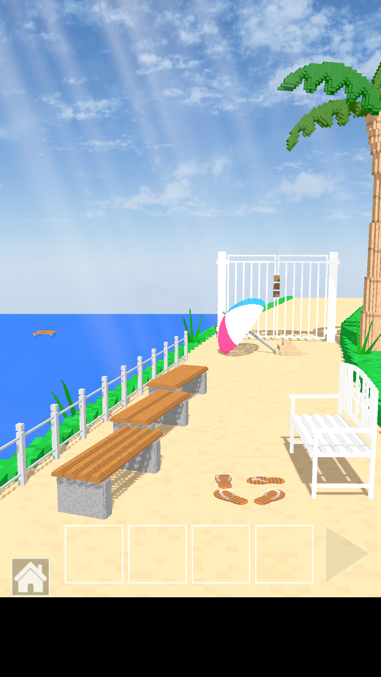 脱出ゲーム　道とベンチ Game Screenshot