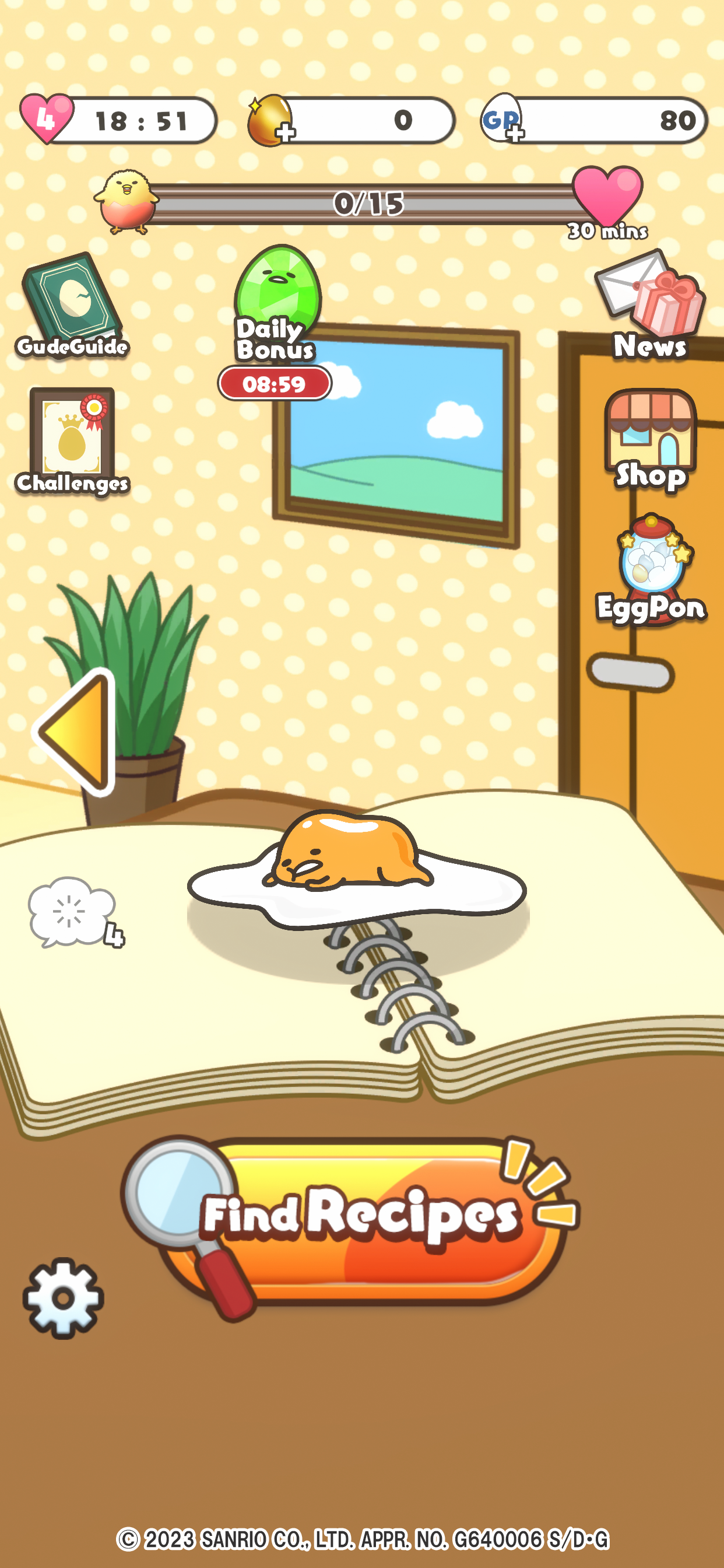 Gudetama Tap! PUZZLE Game Screenshot