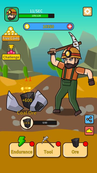 Mine Clicker: Gold mining simulator & Incremental games