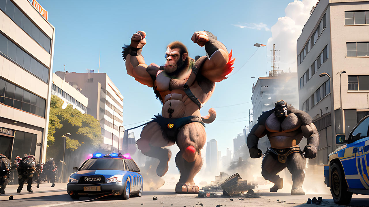 Angry Gorilla Apes City Games Game Screenshot