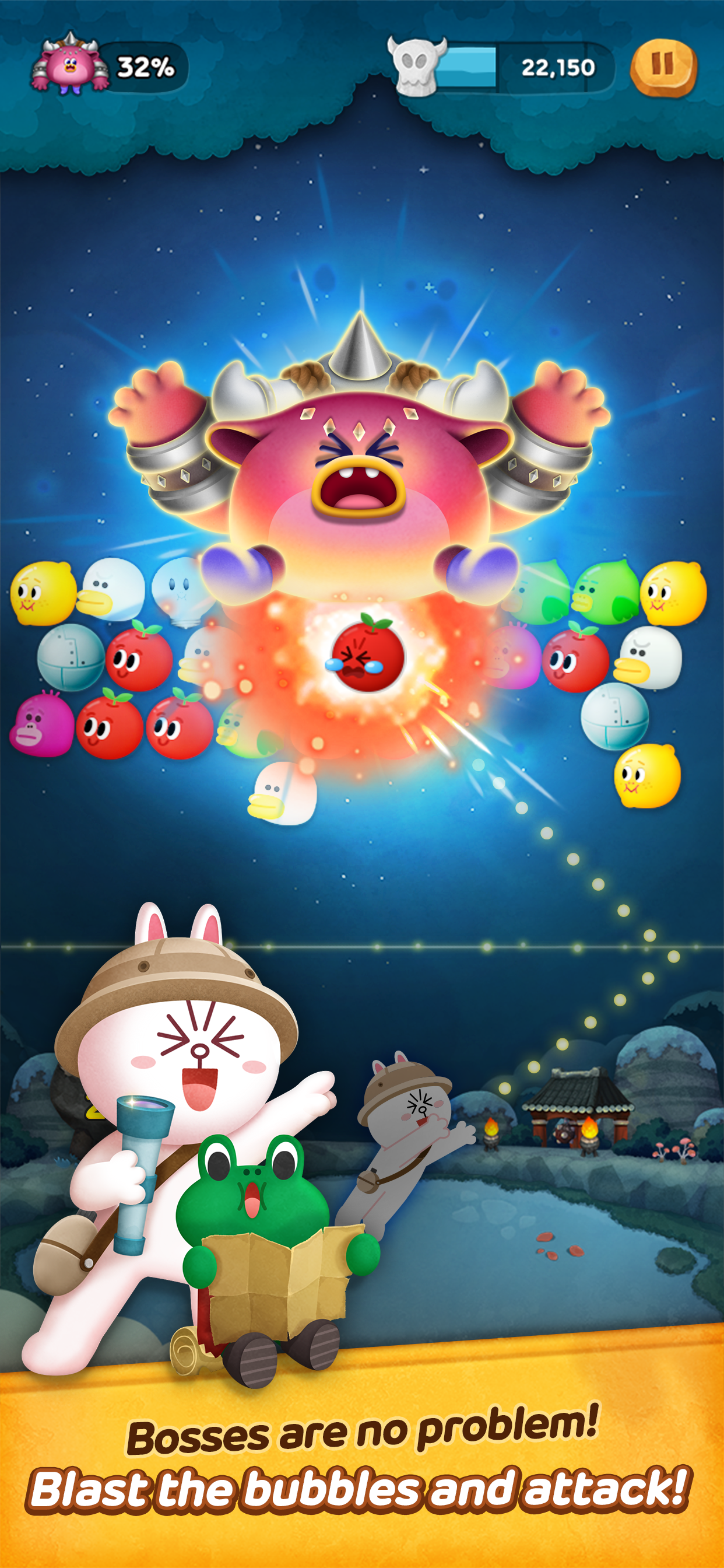 Cuplikan Layar Game LINE Bubble 2