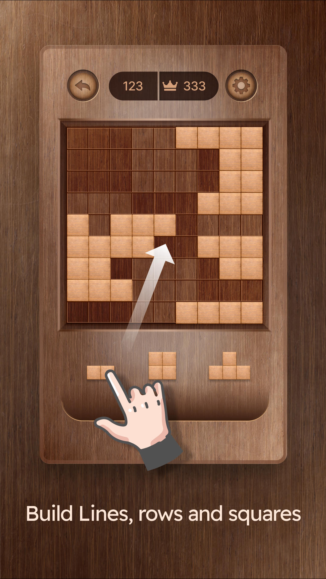 Green Wood Block Game Screenshot