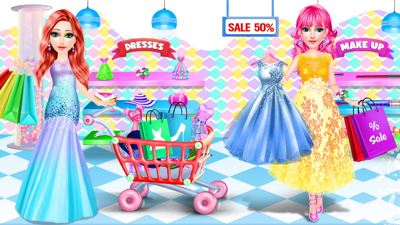 Shopping mall girl dress clearance up