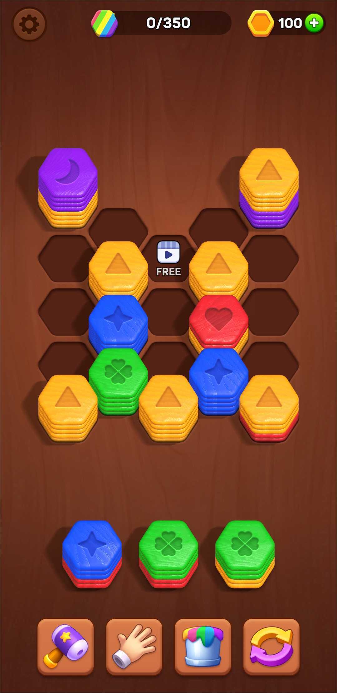 Captura de Tela do Jogo Wood Hexa - Color Sort Puzzle