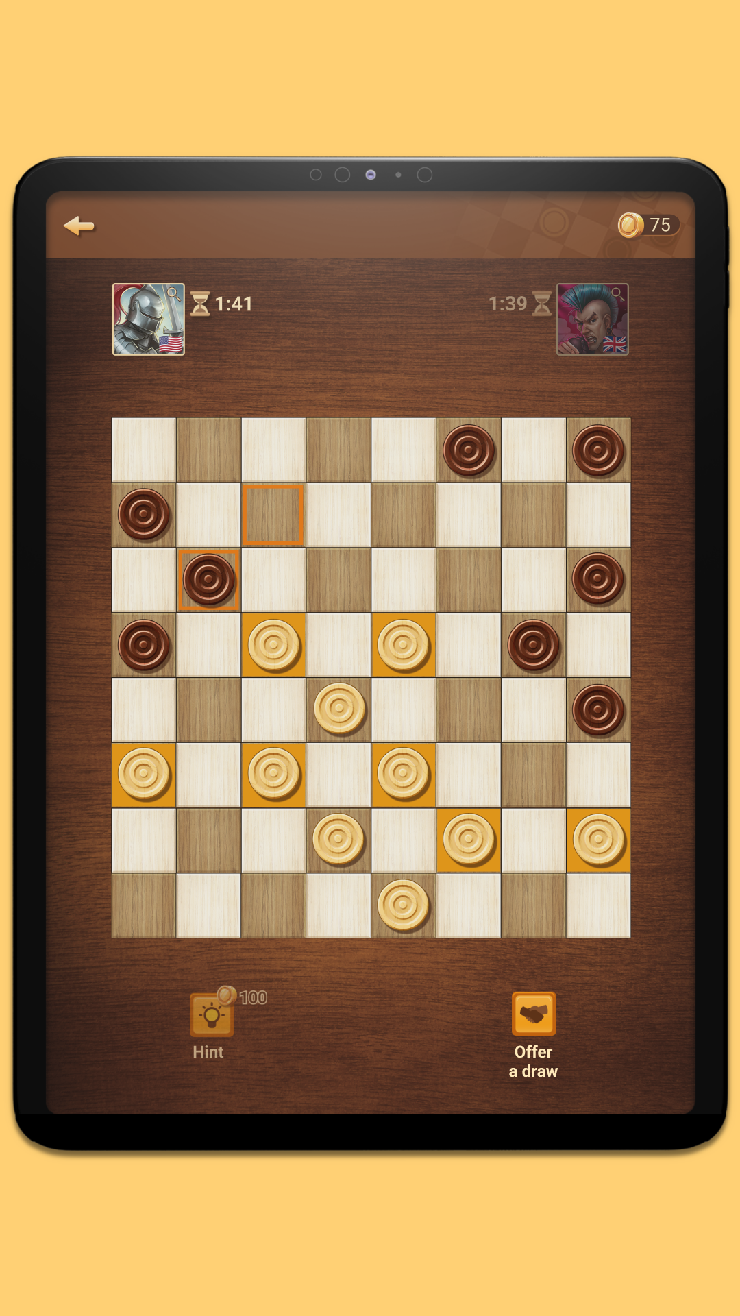 Checkers Online Game Screenshot