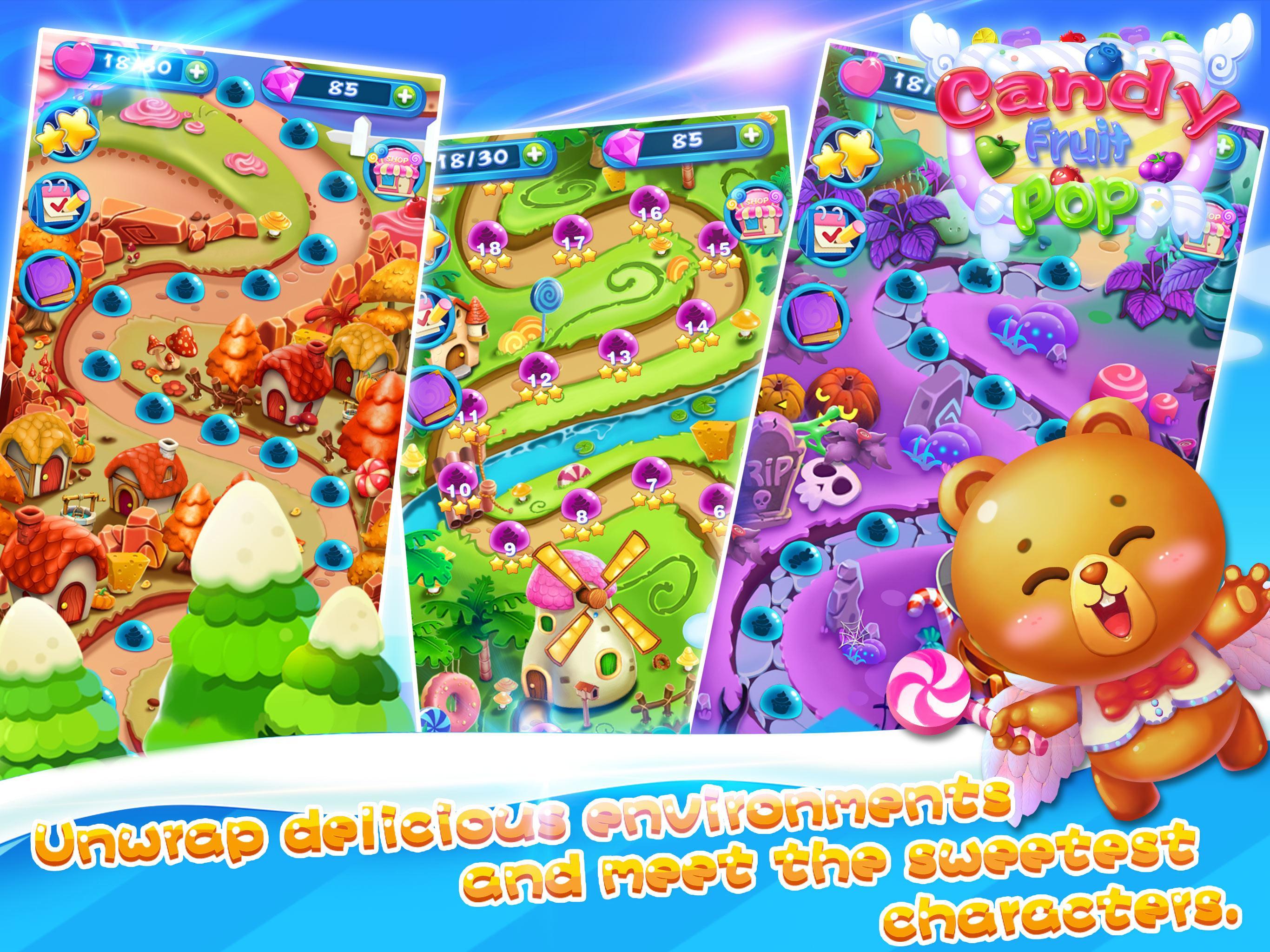 Candy Fruit Pop Game Screenshot