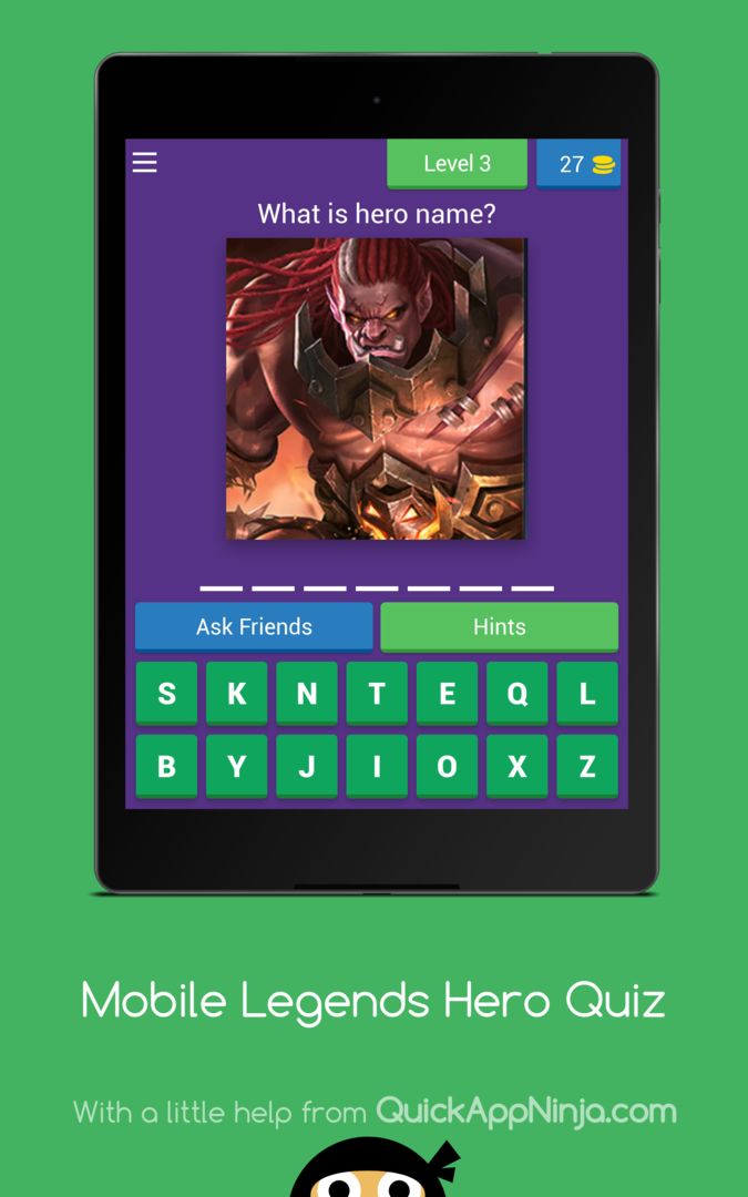 Screenshot of Mobile Legends Heroes Quiz