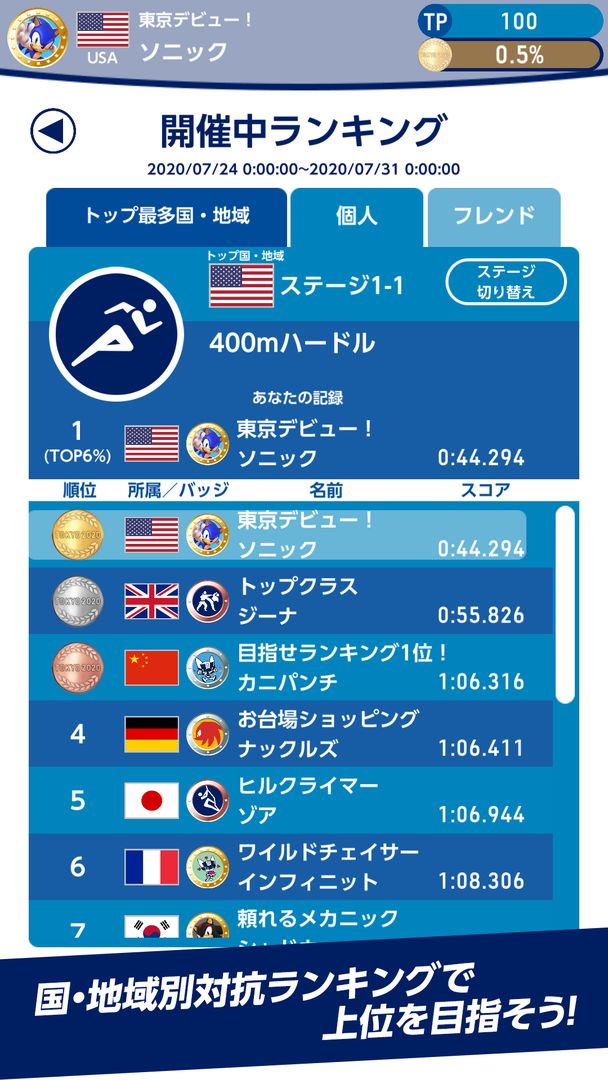 ソニック AT 東京2020オリンピック screenshot game