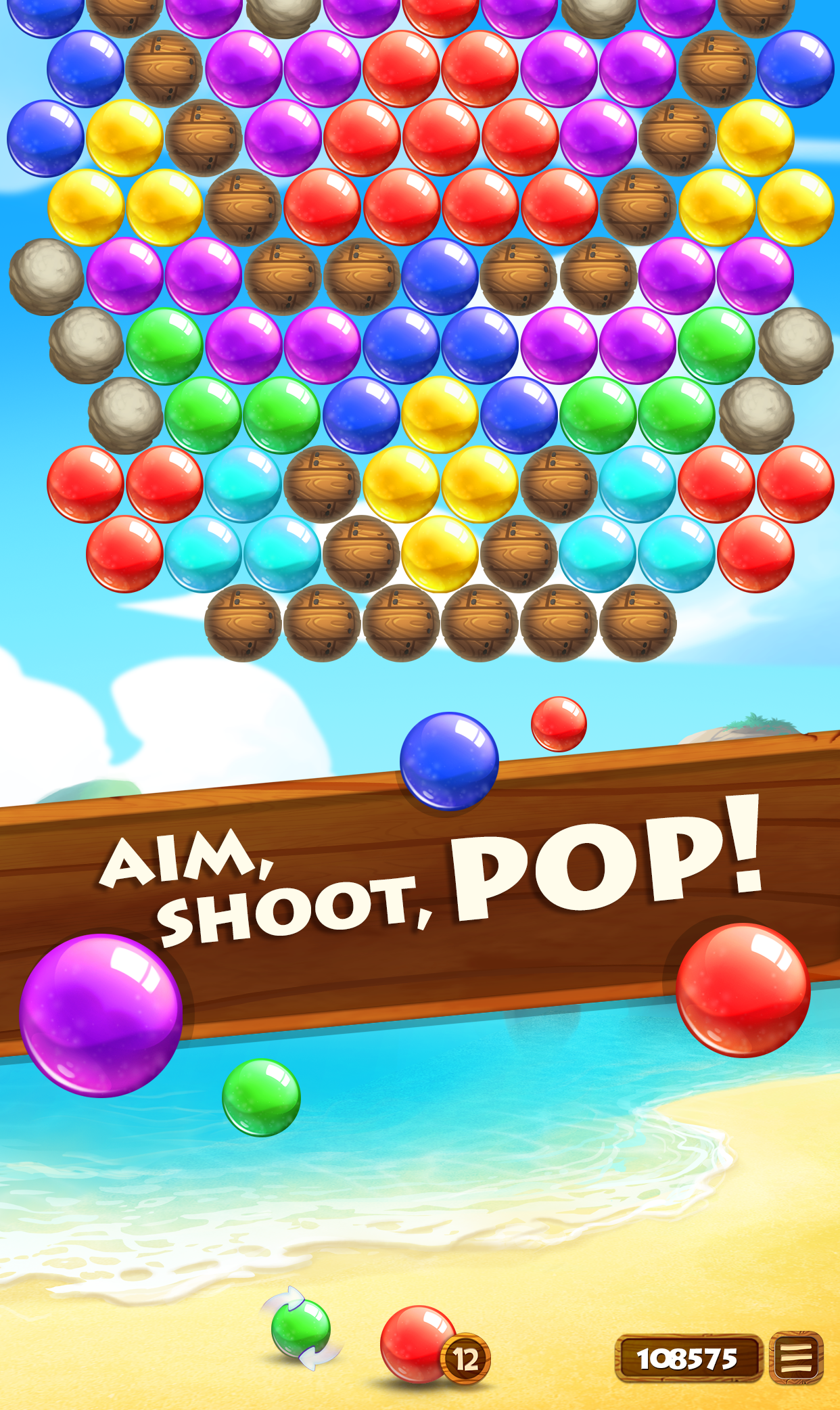 Bubble Beach Game Screenshot