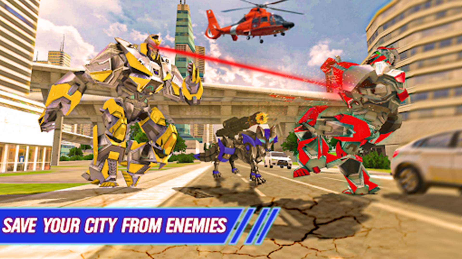 Fox Robot Car Shooting Game Game Screenshot