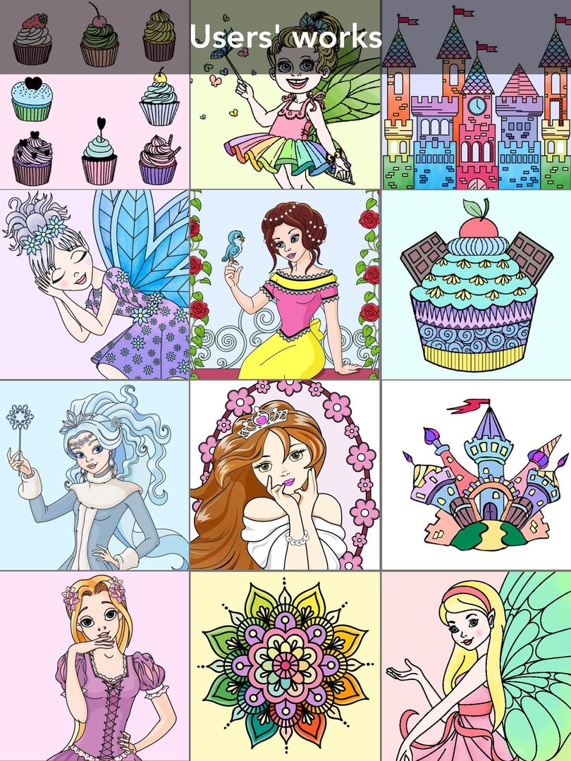 Screenshot of Princess coloring book