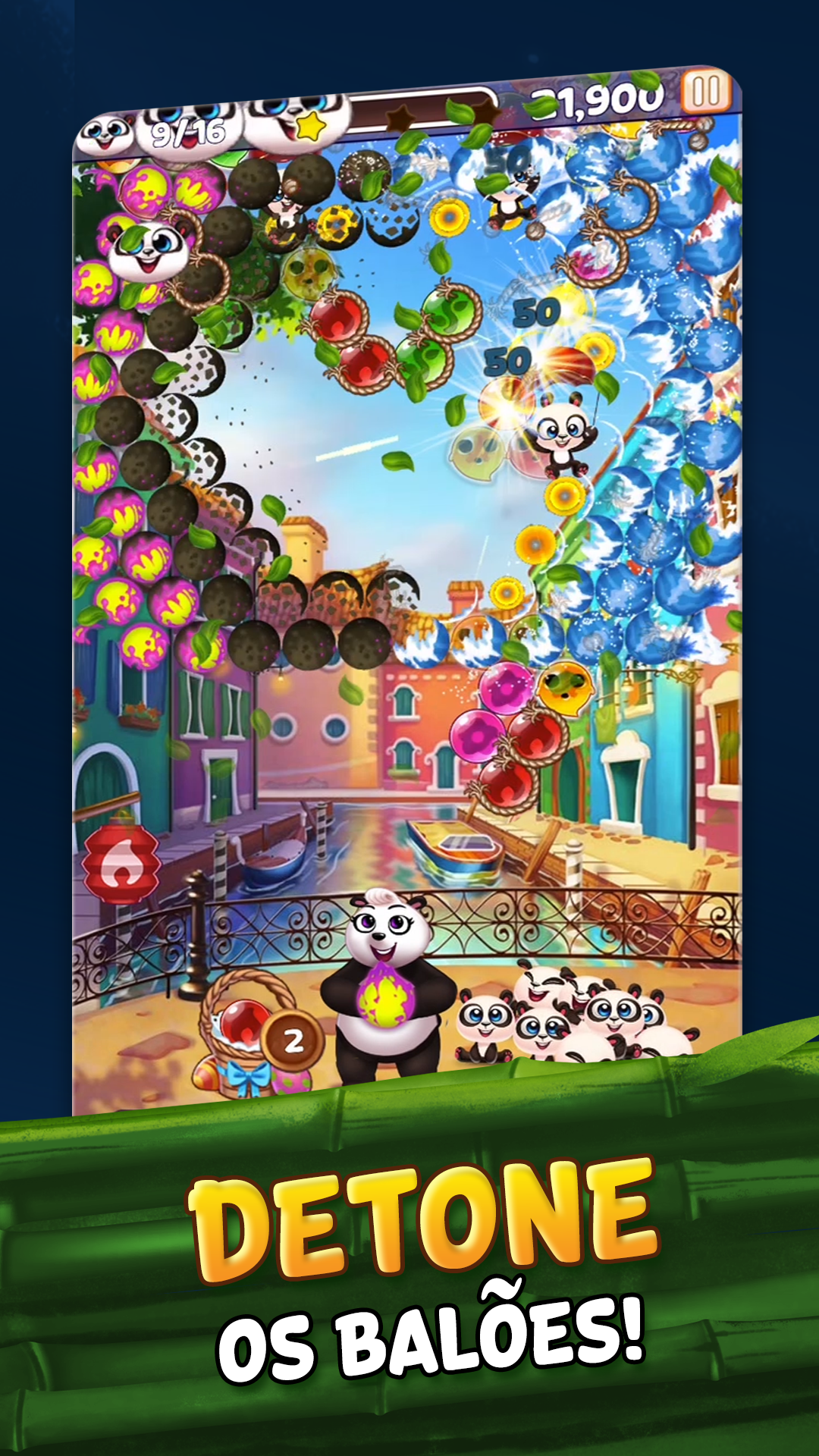 Captura de Tela do Jogo Bubble Shooter: Panda Pop!