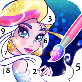 Princess Color by Number Game