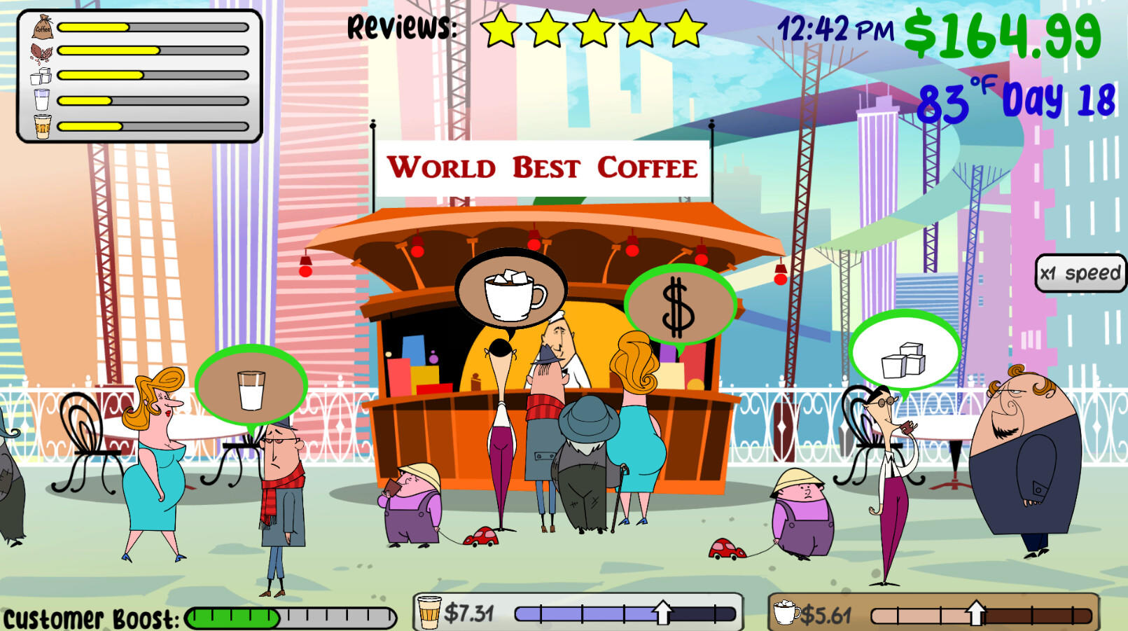 Screenshot of Sasha's Stupid Coffee Shop