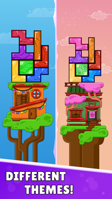 A screenshot of the game Tetris. Blocks fall from the top of the