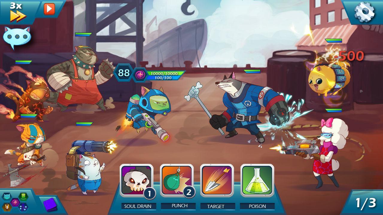 Cuplikan Layar Game 9 Lives: A Tap Cats RPG