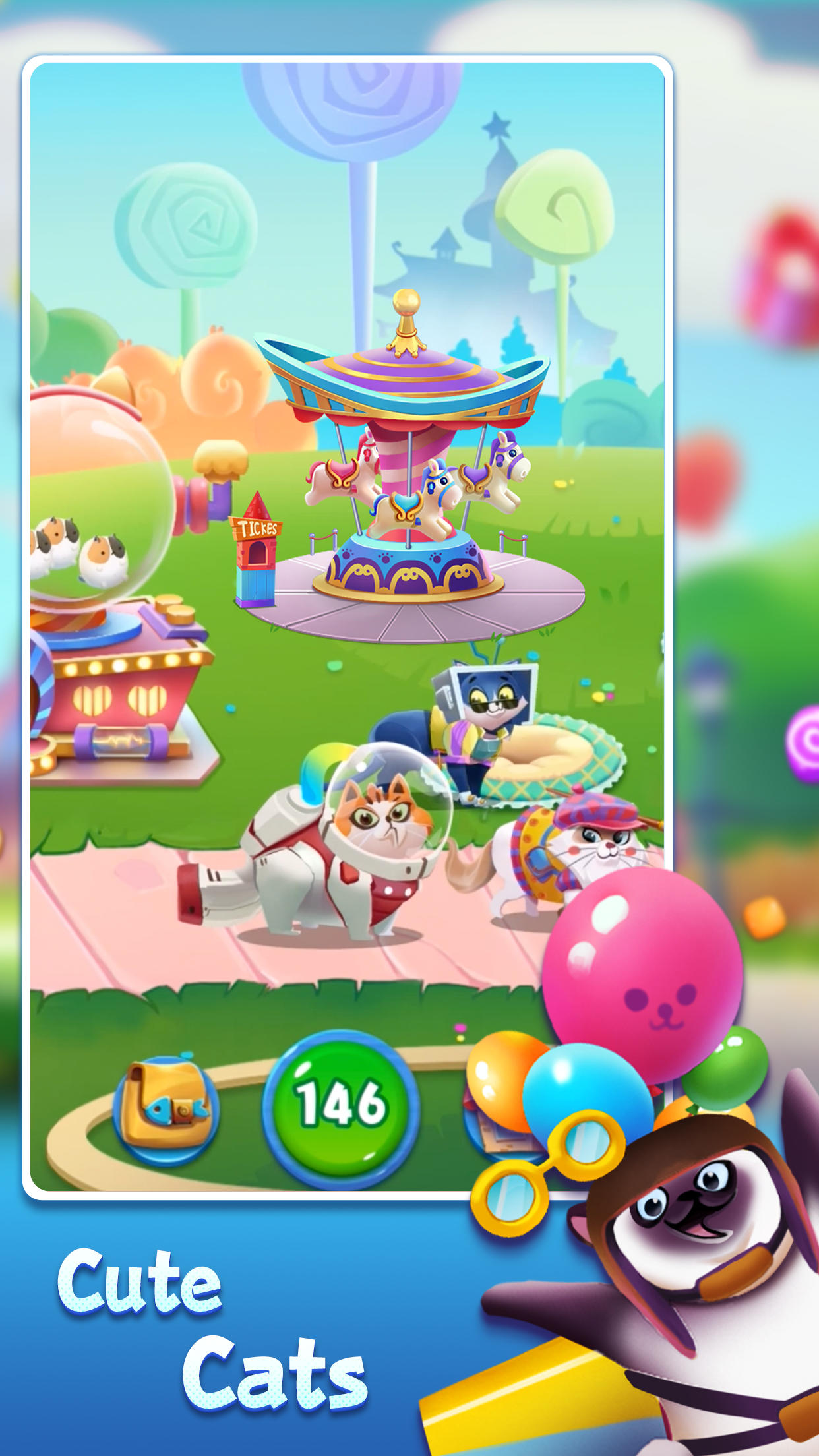 Screenshot 1 of Candy Cat - Pet match 3 games 3.1.4