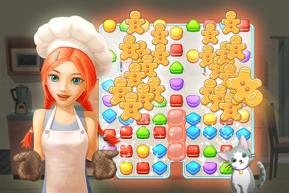 케이크 쿠킹 팝 : 매치 퍼즐 (캔디, 쿠키, 젤리) 게임 스크린 샷